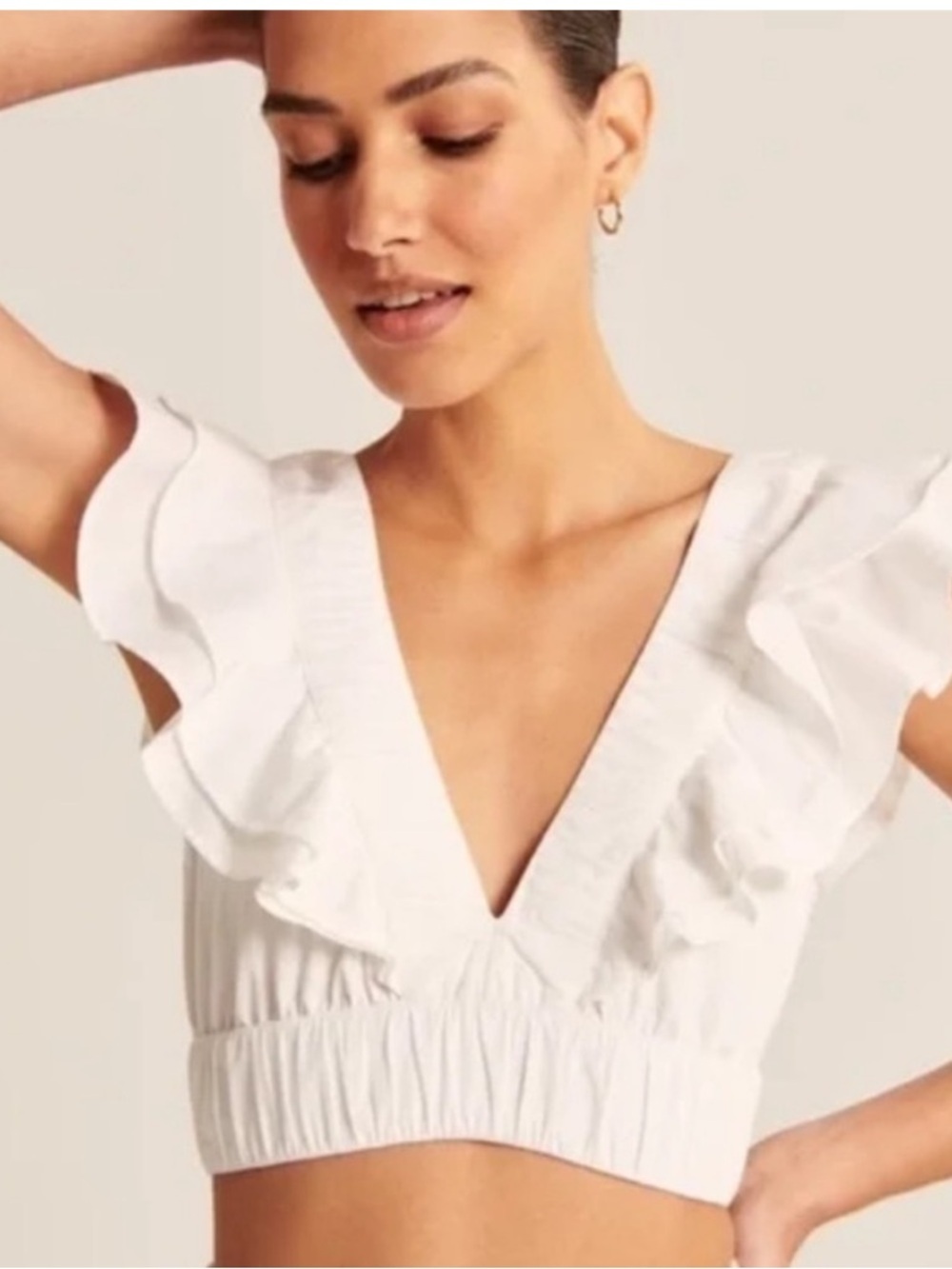 Abercrombie & Fitch Eyelet Poplin Top New with Tags White